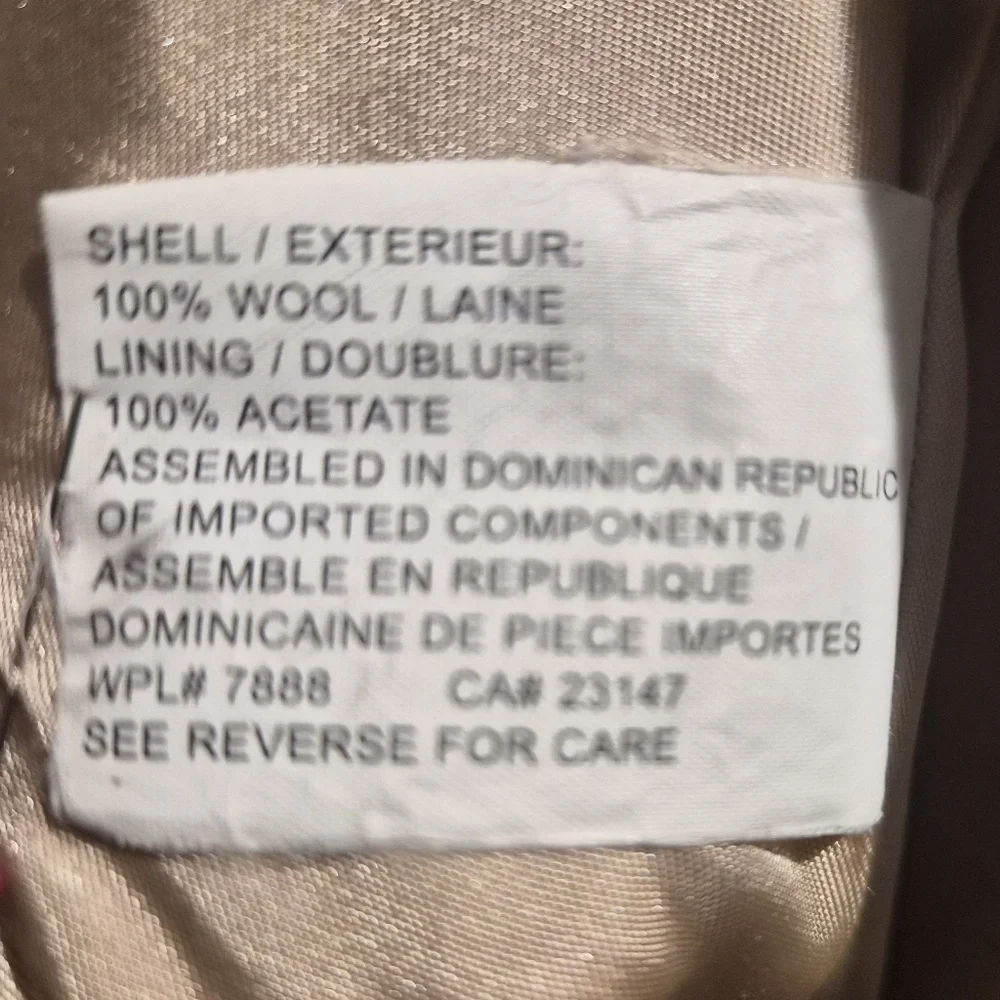 ​Talbots Petites 100% Wool Double Breasted Pea Coat Beige Tan Size 14P - Picture 3 of 10